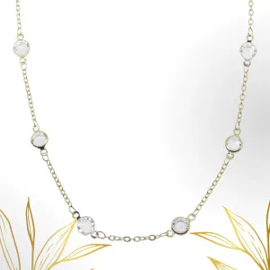 COLAR  CORRENTE CADEADO C/PEDRA CRSTAL 6MM