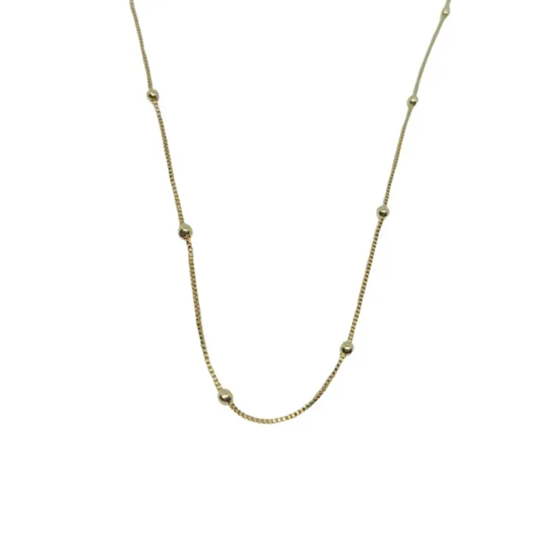 COLAR  VENEZIANA 0.8 MM COM BOLINHAS 35CM