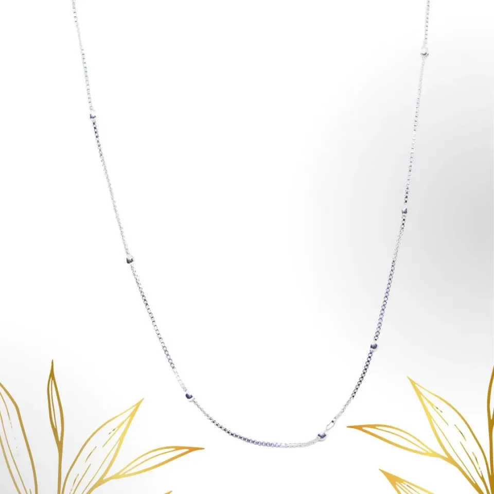 COLAR   CORRENTE VENEZIANA COM BOLINHA 80CM