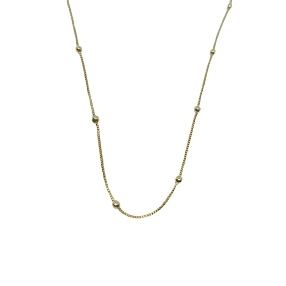COLAR  VENEZIANA 0.8 MM COM BOLINHAS 35CM